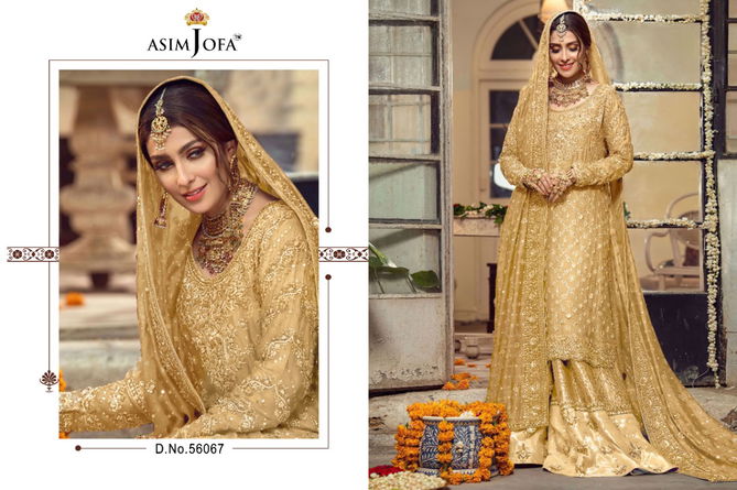 Asim Jofa 56067 Colours Fancy Wedding Wear Georgette Heavy Pakistani Salwar Kameez Collection